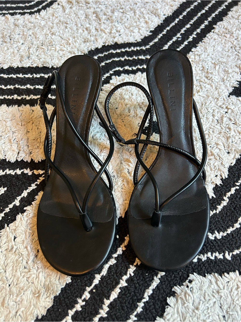 Billini Black Minimalist Strappy kitten heal